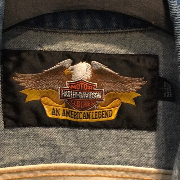 Harley-Davidson denim vest American flag large - Picture 8 of 10